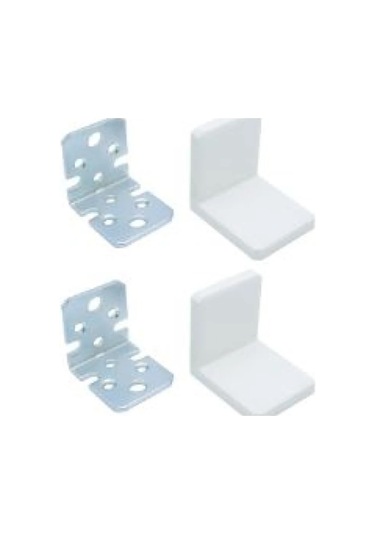 Mobilya Dolap Duvar Montaj Beyaz Askı Elemanı - Dekoratif L Demir Gönye Köşebent - Köşe Bağlantı Aparatı 2 Adet