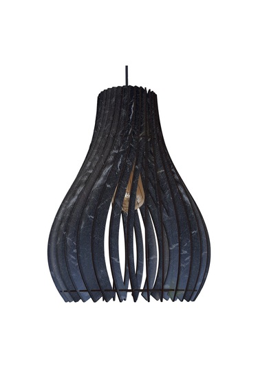 Vialux Modern Ahşap Bohem Rustik Avize Tekli Sarkıt Lamba Mermer Antrasit - Beyaz