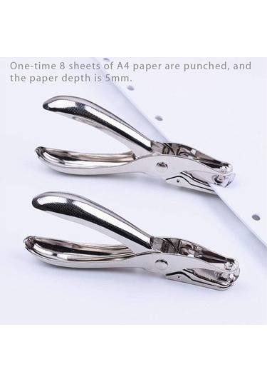 Ccgloball Adet Tek Delik Zımba El Tek Yuvarlak Kağıt Pense Zımba Zımba Tek Delik Krom Metal Delici Kağıt Kartı Için