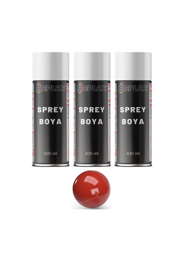 3 Adet Ral 3000 Ateş Kırmızı Sprey Boya 400 Ml.