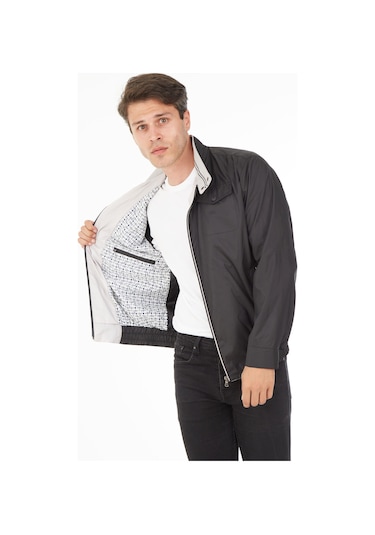 Sposo 1088 Su Itici Kumaş Regular Kalıp Siyah Erkek Yazlık Mont Siyah