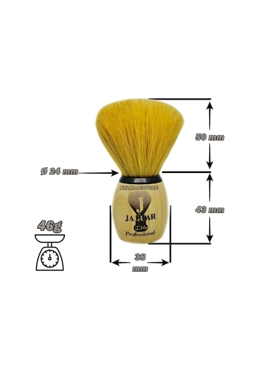 Jaguar 236 Professional Ahşap Sap Doğal Kıl Tıraş Fırçası