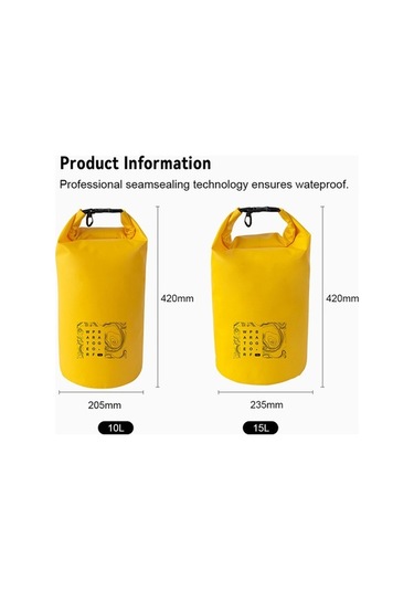 Novahub Yumuşak Su Geçirmez Pvc Çanta - Seyahat & Outdoor Kuru Koruma Sarı Sarı