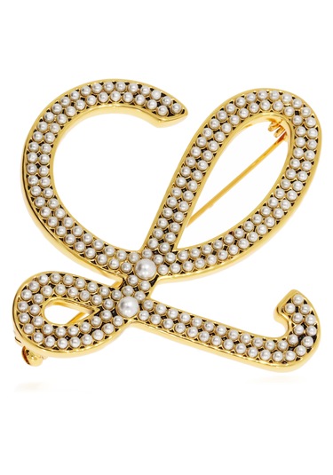 Kadın İnci Detay Gold Renk Modern Broş Gold