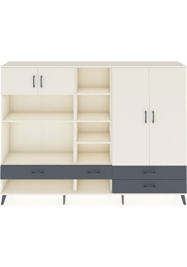 Arges Dolap 12 Raflı 4 Çekmeceli 4 Kapaklı 220x30x163 Aytaşı-ayta Aytaşı-aytaşı/antrasit