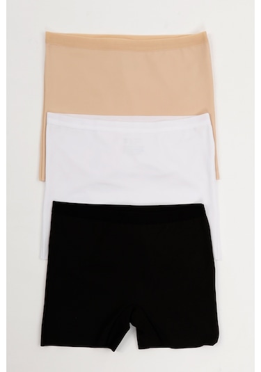 Kadın Lazer Kesim Dikişsiz Kadın Boxer Külot 3'lü Paket Mıxcolor 379292 R22 Çok Renkli