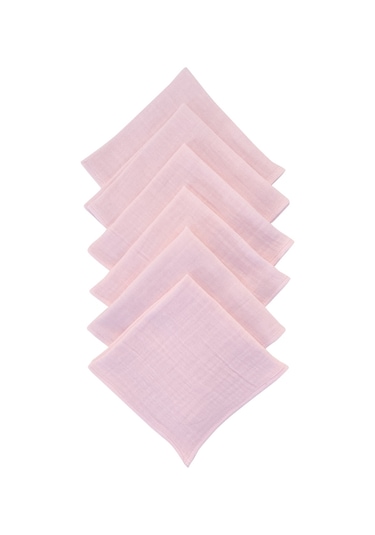 Bürümcük 25x25cm Bebek Ağız Bezi Ter Bezi 6'lı Pmb Pembe