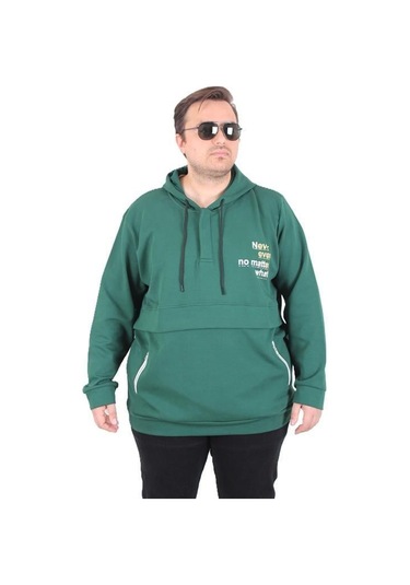 Starbattal Büyük Beden Kapüşonlu Sweat Double Face Never 25706 Neftı Neftı