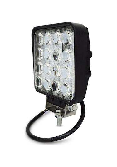 4 Adet 16 Led Off Road Kare Çalışma Lambası Sis Lambası 48 Watt