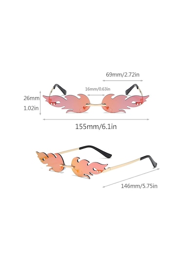 Unisex Yetişkin Moda Güneş Gözlüğü 3 Parça Çerçevesiz Aynalı Camlar B Çok Renkli