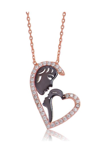 Hk Gümüş Kadın Kolye Kalpli Anne Çocuk Gümüş Takı Hediyelik Ürünler-194965 Çok Renkli Hk Gümüş Kadın Kolye Kalpli Anne Çocuk Gümüş Takı Hediyelik Ürünler-194965 Çok Renkli