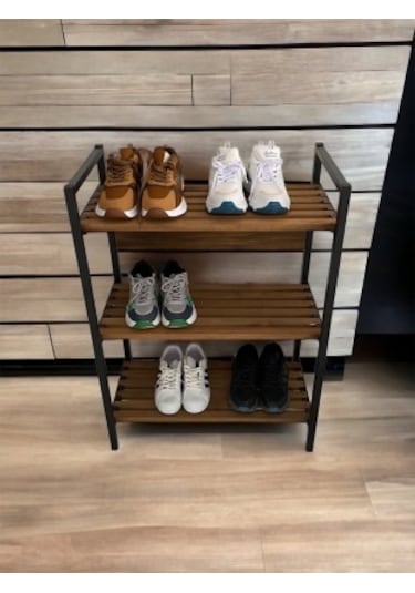 Kuzey Metal Ayaklı Masif Ahşap Mutfak Dolabı Rafı-ayakkablık -kit