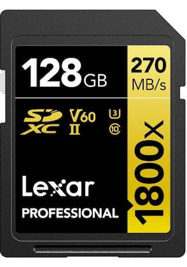 Lexar Gold Series 1800x 128 GB SDXC Class 10 UHS-II Hafıza Kartı