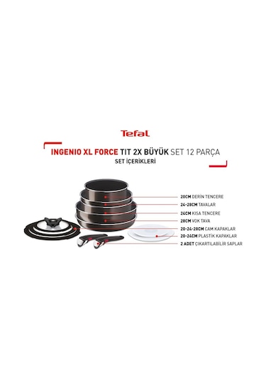 Ingenio Xl Force Titanyum 2x Büyük Set 12 Parça 001 Siyah