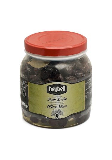 Heybeli Doğal Fermente Siyah Zeytin Pet 1 KG