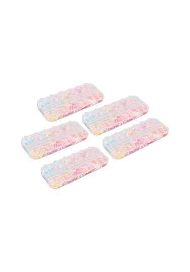 Kendin Yap Dekorasyonu İçin 12 Çeşit Renkli Kalp Yıldız Çiçek Desenli Tırnak Sanatı Süsü Kauçuk