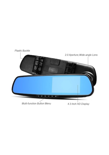 Youtek Araç Geribakış Aynası Sürücü Kaydedici 1080p Hd 170 Geniş Açı G-sensor Park Monitörü Sürekli Kayıt