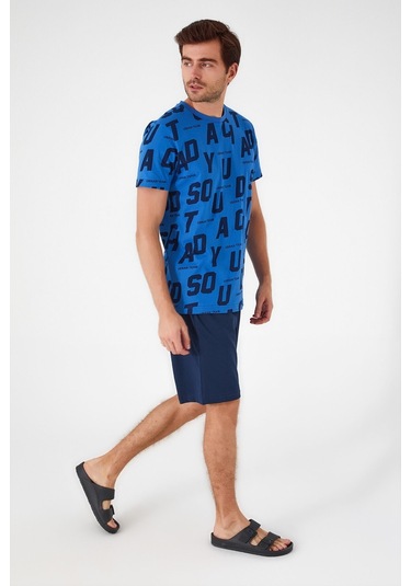 Rolypoly Sea Side Mavi Erkek Bermuda Takım 5274-33199 Saks Mavisi