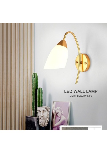 110v 220v Modern Led Duvar Lambası İskandinav Cam Küre Duvar Işıkları Koridor Yatak Od Başucu Oturma Odası Merdiven Aplik 56853917 Altın
