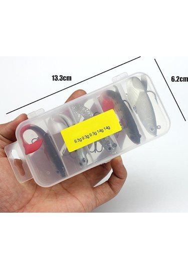 Valkyrie 5 Adet Yumuşak Silikon Sırtlı Çift İğneli Sahte Olta Yem Seti Wobbler T Tail Tatlı Ve Tuzlu Su Uyumlu