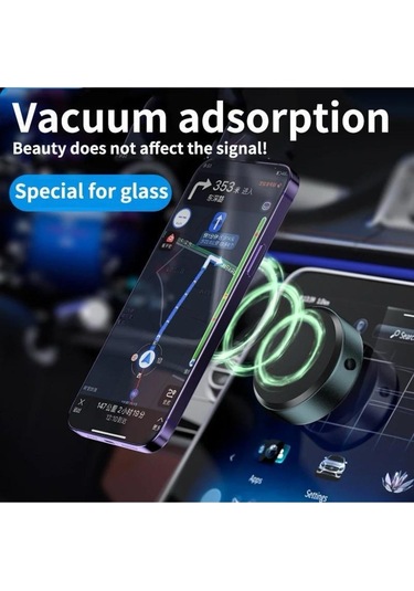 Elektirikli Vakum Magsafe Uyumlu Sabit Kafalı Araç İçi Telefon Tutucu Zeminler İçin De Olur X8 Siyah
