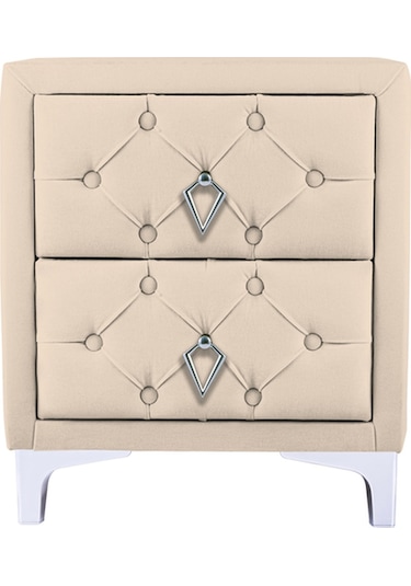 Ruby 2 Çekmeceli Komodin-silver Model Kapitoneli Yatak Odası İki Çekmeceli Komodin&şifonyer Modeli Krem