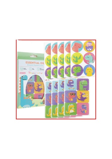 Lemestar 120 Adet Doğal Esansiyel Yağlı Bebek Kovucu Yama - Kartoon Dinozor Desenli, Çocuklar İçin Uzun Süreli Koruma, Dinozor Paketi
