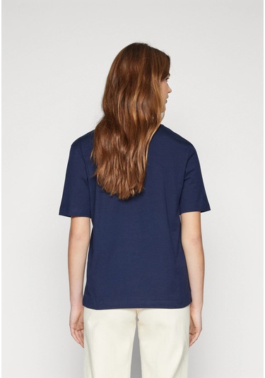 Lacoste Kadın V Yaka T-shirt Classic Logo Nakış Lacivert