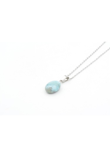 Hakiki Doğal Atlantis Larimar Taşı Kolye Ucu Mavi