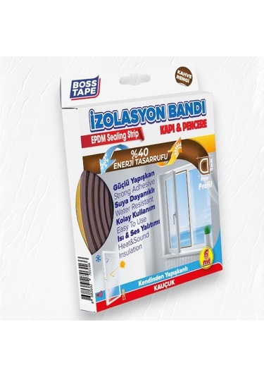Boss Tape Kapı Pencere İzolasyon Fitili 9mm-6mt Kahverengi