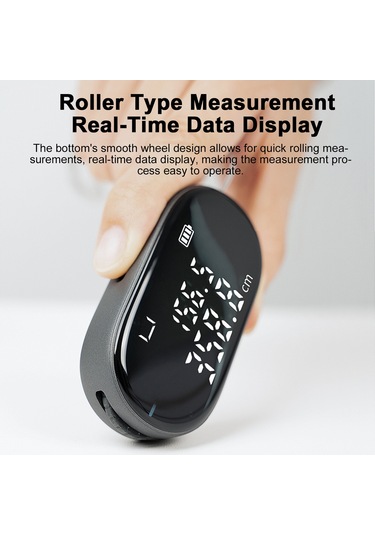 Springsun Dijital Ölçüm Bandı Şarj Edilebilir Elektronik Tekerlekli Ölçüm Aleti Siyah Dahili 200 Mah Pil 328 Ayak