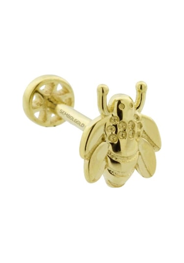 Sembolgold Altın Tragus Piercing Arı 14 Ayar
