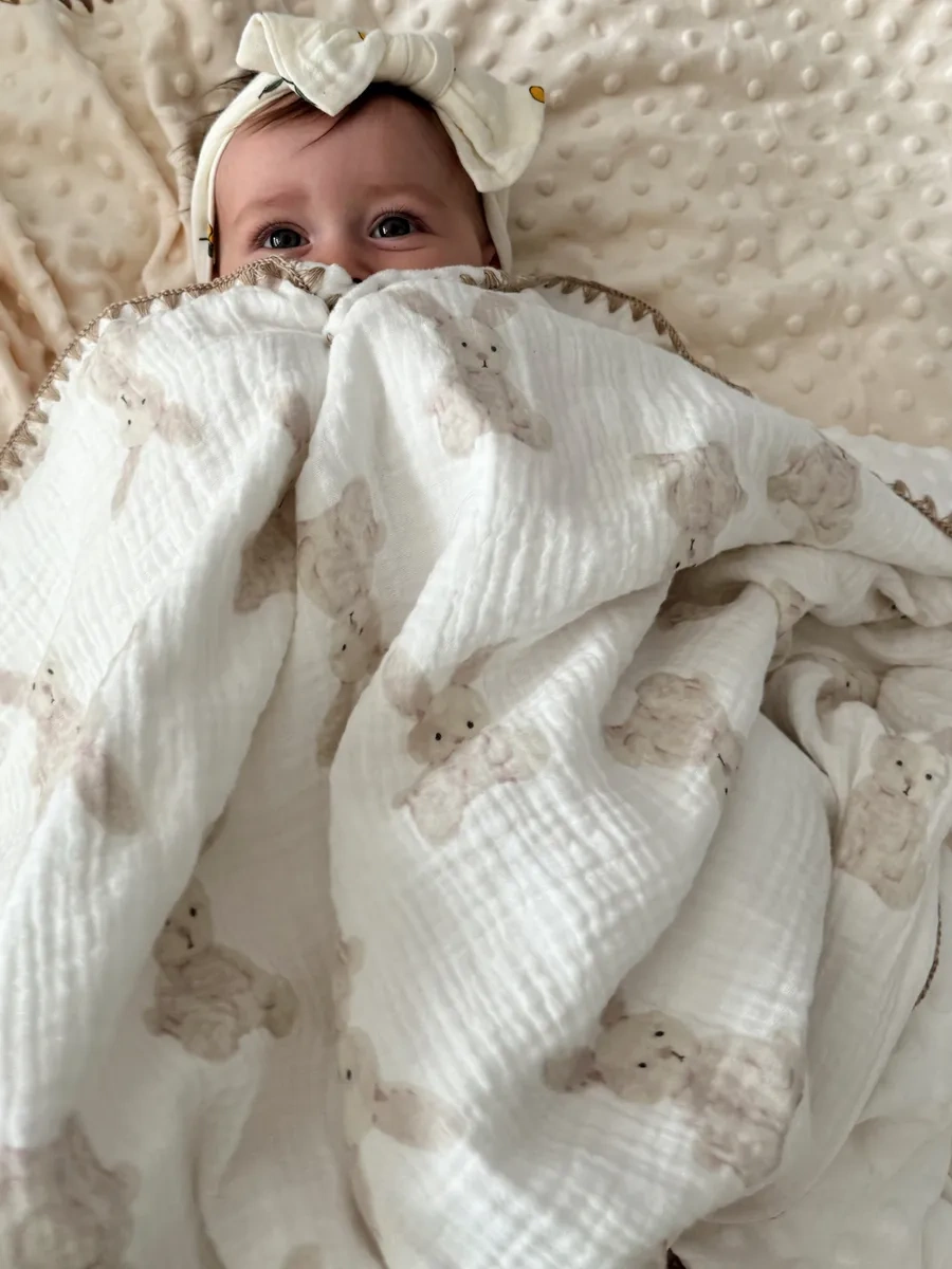 Hannydi Yenidoğanlar İçin Muslin Battaniye, Doğum Yaşı Küçük Bebek Arabası İçin Taburcu Götürücü 323370301 Beyaz