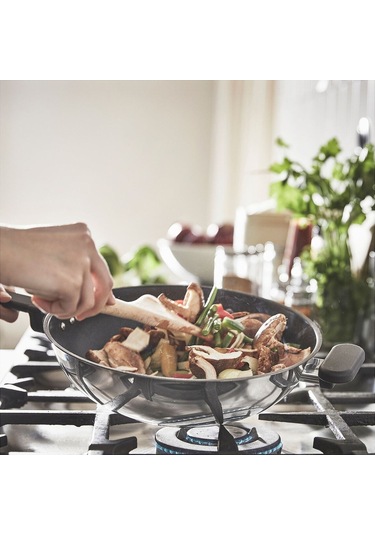 Wok Tava, Yapışmaz Kaplama-paslanmaz Çelik, 28 Cm Açık Bej