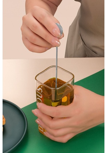 6 Adet 304 Çelik 21 Cm Kokteyl Kahve Latte Karıştırma Barmen Kaşığı Cin764by-6