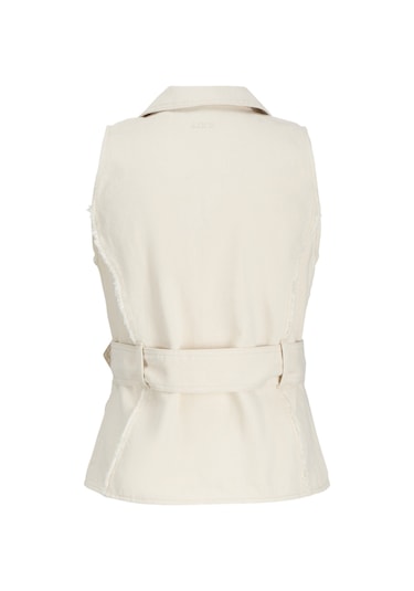 Jack & Jones Kadın Kemer Detayli Denim Yelek - Elly - 12279662 Raw Ecru Ekru