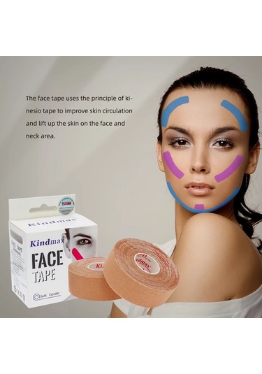Kinesiyoloji Bandı Yüz V Hattı ve Boyun Gözler Alanı Kaldırma Kır