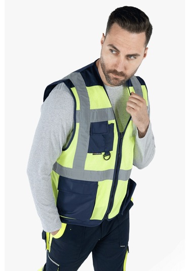 Fileli Mühendis İkaz Yeleği Reflektörlü Fosforlu