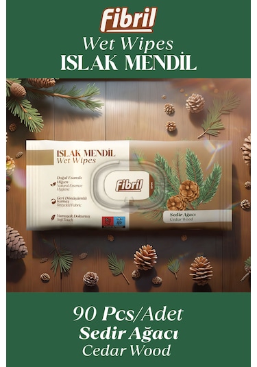 Fibril Sedir Ağacı Kokulu Islak Mendil 12x90 Lı Paket 1080yaprak