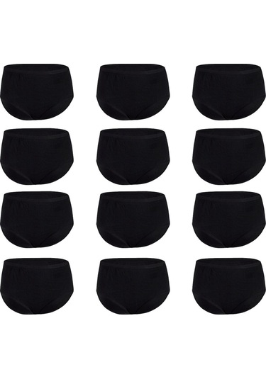 Yıldız 12'Li Paket Kadın Çizgili Bato Yüksek Bel Külot