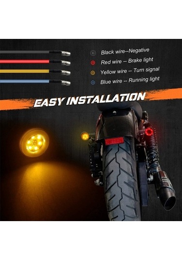 Didadodo Altın Kaplama 2 Adet 15led Motosiklet Dönüş Sinyalleri Scooter Flaşör Göstergeleri Motosiklet Aksesuarları Altın