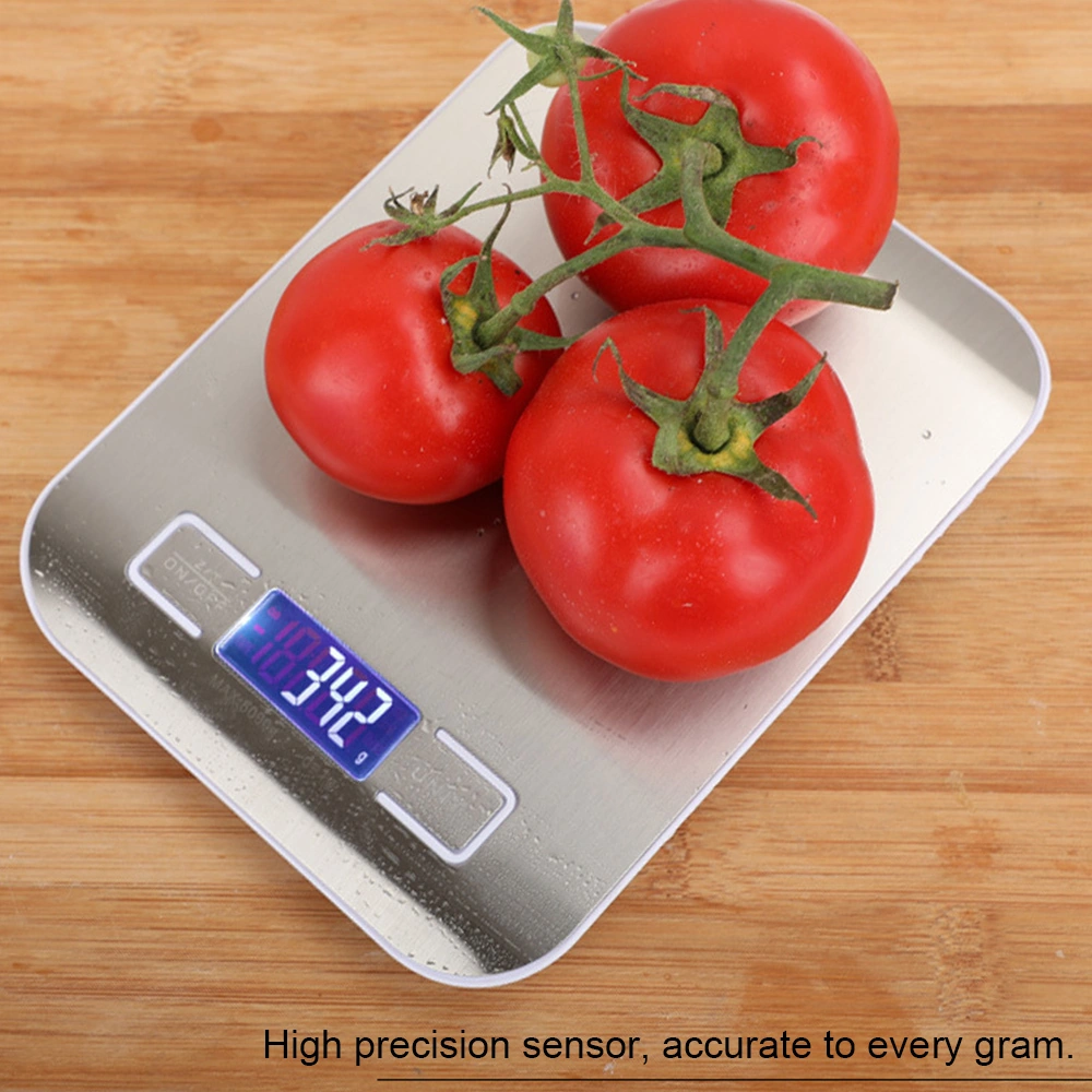 Geeroyoo Mutfak Dijital Terazi, 5kg Hassas Ölçüm, 304 Paslanmaz Çelik Platform, Lcd Işık, Kabuk Fonksiyonu, 2 Adet Aaa Pil İçerir Çok Renkli