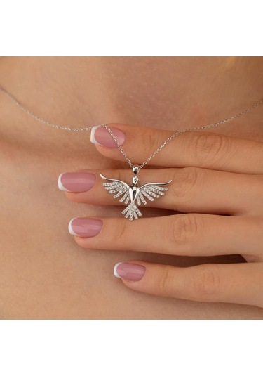 Gümüş Pazarım Anka Kuşu Kadın Gümüş Kolye Silver