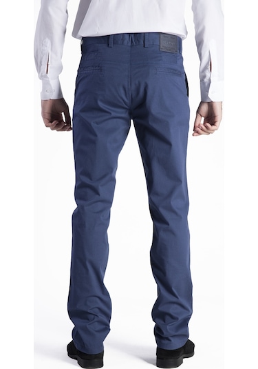 Sposo 128 Dar Kalıp Normal Bel Pamuk Likralı İndigo Erkek Pantolon İndigo