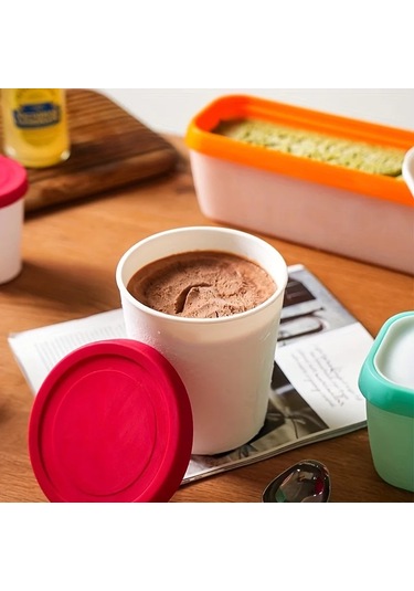 1 Adet Dikdörtgen Çift Dondurma Kapaklı Kutu Ev Yapımı Dondurma Mor