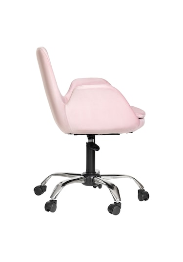 Markaelz Krom Metal Ayaklı Ofis Çalışma Sandalyesi Pescado Pembe