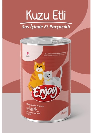 Enjoy Kuzu Etli Kedi Konservesi Sos İçinde Et Parçacıklı 400 Gr