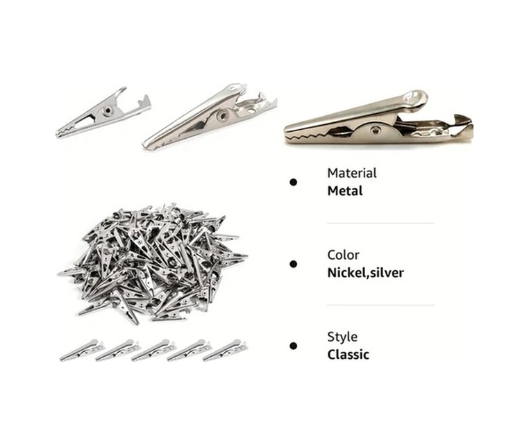 Trendooze Sunshine022 50 Adet 45mm Metal Yaylı Kıskaç Laboratuvar Test Kablolama