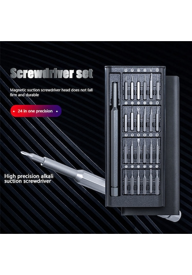 Profesyonel Taşınabilir Hassas Manyetik Tornavida Seti 24 Parça