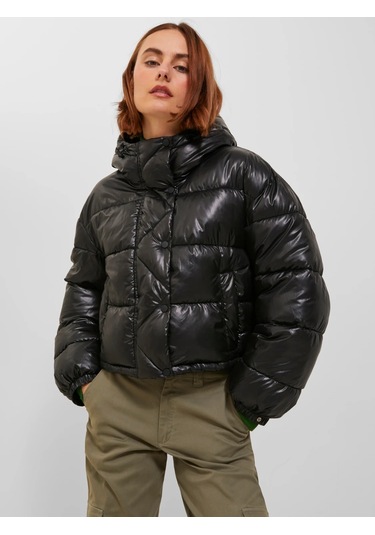 Jjxx Kapüşonlu Şişme Siyah Kadın Mont 12236544 001